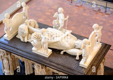 Bourg-en-Bresse (centre-est de la France) : détail intérieur de l'église du monastère royal de Brou. L'église est un chef-d'œuvre du flamboyant Gothi Banque D'Images