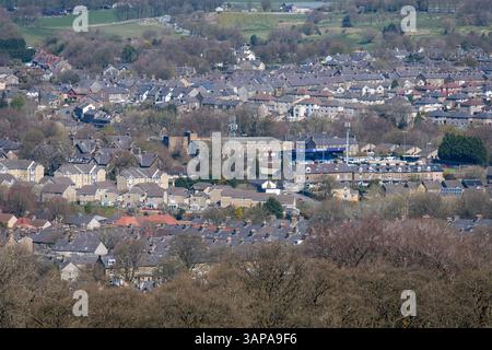 La ville de Buxton vue de Grin Low, Derbyshire, Angleterre. Banque D'Images