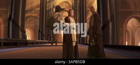 JAN. 1, 2011 - K25406ES.'STAR WARS : ÉPISODE II ATTAQUE DU FILM DES CLONES ENCORE. YODA DOUBLÉ PAR FRANK OZ, EWAN MCGREGOR ET SAMUEL L. JACKSON. FOURNI PAR ES/(image de crédit : © Globe photos/ZUMAPRESS.com) Banque D'Images