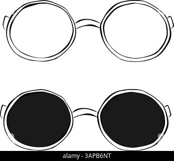 Lunettes de soleil Matrix de forme ovale. Illustration vectorielle d'encre de ligne graphique isolée sur fond transparent. Bannière, affiche, papier d'emballage, autocollant, impression, Illustration de Vecteur