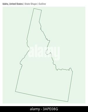 Idaho, États-Unis. Carte vectorielle simple. Forme d'état. Style de contour. Frontière de l'Idaho. Illustration vectorielle. Illustration de Vecteur