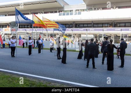 Ambiance , pendant les 4 heures de Barcelone, la première manche du Championnat ELMS 2025, sur le circuit Barcelone-Catalunya, du 4 au 6 avril 2025, en Espagne. - Photo Laurent Cartalade/Agence MPS crédit Agence MPS/Alamy Live News Banque D'Images