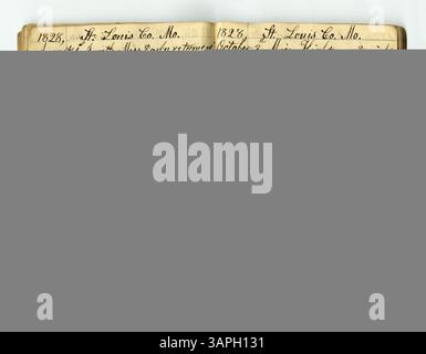 Le volume 2 de la collection Eliza G. Randolph Post recueille ses expériences de voyage de 1820 à 1838, y compris ses visites à sa famille à New York, en Floride et en Illinois. Le journal documente le temps qu'elle a passé dans divers endroits, fournissant un dossier personnel de sa vie. Banque D'Images