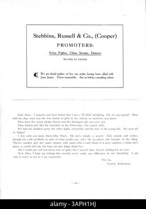 L'édition 1909 de l'annuaire 'The Cardinal' de l'East High School met en lumière l'année scolaire 1908-1909, y compris les portraits d'étudiants, les professeurs, l'athlétisme, les clubs, et des événements majeurs qui ont défini la communauté scolaire. Banque D'Images