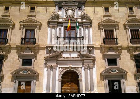 Façade Renaissance du Palais de la Chancellerie Royale construite le1531 à Grenade, Espagne Banque D'Images