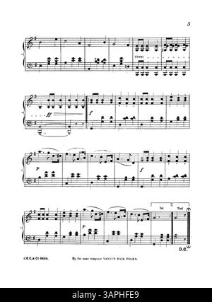La reprise de Myosotis Myosotis comprend la chanson The Reign of the Roses adaptée à la mélodie d'une valse célèbre. Il présente des publicités pour de nombreuses autres valses et polkas, y compris 'Marguerite Waltz', 'Swallows Waltz' et 'Vanity Fair Polka'. La couverture arrière met en avant une publicité avec des extraits musicaux de J.B. Cramer et Co. Banque D'Images