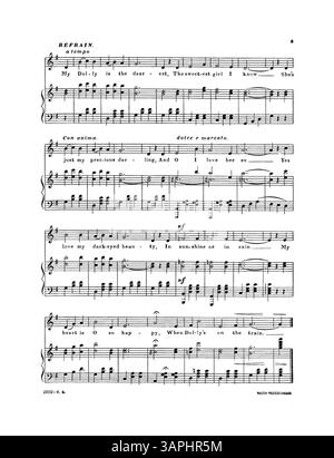 'Newsboys Sweetheart' de Maude Anita Hart, dédié 'à Bert Wadhams'. Numéro de plaque 1010. La couverture arrière annonce 'Dixie Darlings', un populaire en deux étapes. La couleur de l'image numérique peut différer de l'original. Banque D'Images