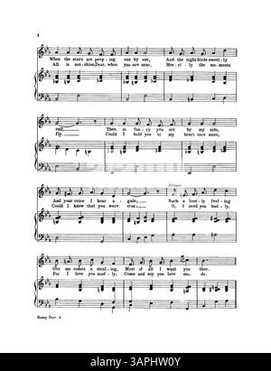 La reprise comprend la chanson Honey Dear d'Anita Owen, compositrice de Sweet Bunch of Daisies. La couverture intérieure comprend une publicité avec un extrait de « Sweetheart Days » et une liste d'autres pièces disponibles. Banque D'Images