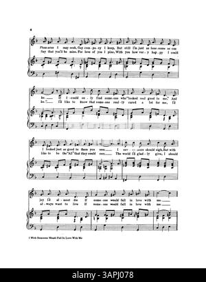 Ce deuxième exemplaire de 'I Wish Someone Would Fall in Love with me' d'Anita Owen comprend des paroles et de la musique. La couverture intérieure présente une publicité pour Honey-Land de Henrietta Blanke-Belcher et la couverture arrière pour Shine on, Harvest Moon de Jack Norworth et Nora Bayes. Banque D'Images