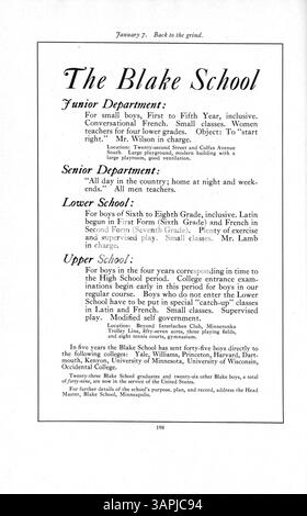 Cette édition 1918 de l'annuaire Callopan présente les élèves, les enseignants, l'athlétisme, les clubs et les événements importants de l'école Blake au cours de l'année scolaire 1917-1918/09. Banque D'Images