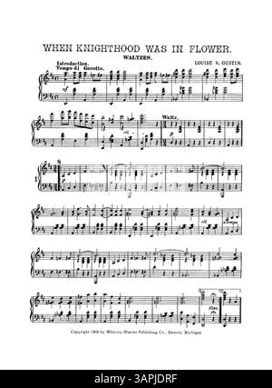 Cette édition de When Knighthood Was in Flower comporte une publicité pour les dernières publications de Jerome H. Remick & Co. au dos de la couverture, y compris un extrait de la chanson Maxine. Banque D'Images