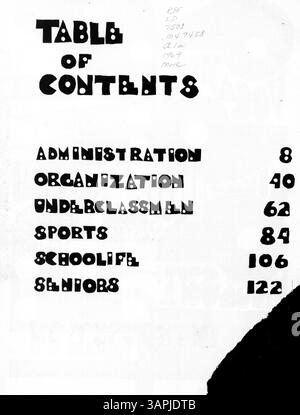 L'annuaire professionnel '69 Tradewind' capture les moments forts de l'année scolaire 1968-1969 avec un accent sur l'histoire afro-américaine, la participation des étudiants et les événements scolaires. Banque D'Images