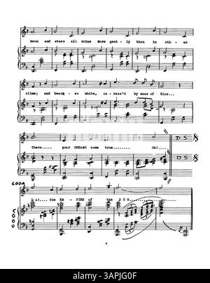 Cette composition musicale intitulée 'Florida' comprend une partition manuscrite avec des mots dactylographiés. La couleur de l'image numérique peut différer considérablement de l'original. Banque D'Images