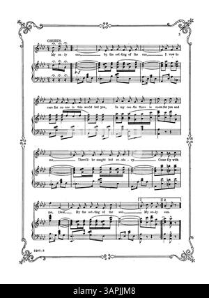 Une reprise musicale de « By the Setting of the Sun », mettant en vedette l'interprétation de Florence Gears chantée dans « Fluffy Ruffles ». Il comprend des extraits musicaux de 'l-O-V-E Spells trouble to me' de Joel P. Corin et Felix F. Feist, avec une couverture arrière montrant un extrait de 'Senora' de Jos. S. Nathan et Felix F. Feist. Banque D'Images