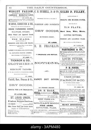 Ce périodique, publié par la Missouri Historical Society, offre des nouvelles sur la foire sanitaire du Mississippi, avec un accent sur le travail du comité exécutif des dames, sous la direction de la rédactrice Anna C. Brackett. Banque D'Images