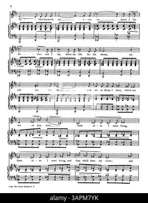 'I Am the Good Shepherd' d'Odessa D. Sterling est listé sous 'Sacred Songs' et inclut le texte de Jean 10 :14-16. La pochette arrière contient une publicité pour des chansons sacrées supplémentaires d'Odessa D. Sterling. La couleur de l'image numérique peut différer de l'original et peut manquer d'annotations. Banque D'Images