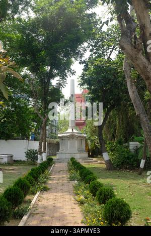 Monument du trou noir de Calcutta, église de John, Kolkata (Calcutta), Inde Banque D'Images