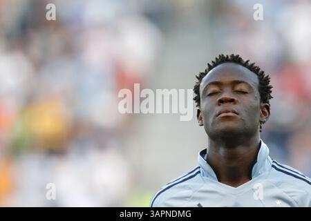 17 août 2011 : Kei Kamara #23 de Kansasa City avant le match en MLS entre le Portland Timbers FC et le Sporting Kansas City au LIVESTRONG Stadium de Kansas City KS(image crédit : © Kyle Rivas/Cal Sport Media/ZUMAPRESS.com) Banque D'Images