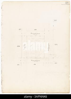 Page 47 de l'arpentage des blocs de la ville de équipé Louis de 1853, montrant le bloc 535 et son tracé. Banque D'Images