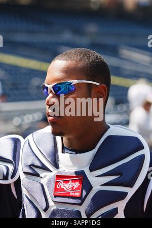 14 août 2011 : Nelson Rodriguez, vedette de baseball préparatoire, vue ici pendant les échauffements au Perfect Game All-American Classic 2011, qui s’est tenu à Petco Park, San Diego, Californie. (Crédit image : © Damen Jackson/Cal Sport Media/ZUMAPRESS.com) Banque D'Images