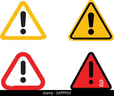 Icône de signe d'avertissement définir les symboles attention, danger, sécurité au format vectoriel Illustration de Vecteur