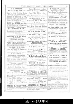 Ce volume du Daily Countersign, publié par la Missouri Historical Society, couvre les nouvelles de la foire sanitaire du Mississippi, en se concentrant sur les efforts du comité exécutif des dames, édité par Anna C. Brackett. Banque D'Images