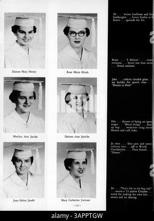 L’annuaire Paduan 1955 de la formation Anthony High School présente les événements, la vie étudiante, les professeurs et les activités parascolaires de l’année scolaire 1954-1955/09. Banque D'Images