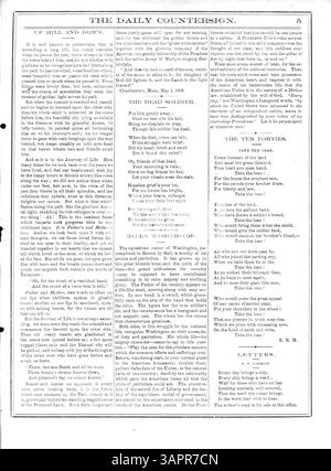 Le « Daily Countersign », volume 1, no 9, publié par la Missouri Historical Society, détaille les activités de la foire sanitaire du Mississippi, supervisées par le comité exécutif des dames. Le périodique est édité par Anna C. Brackett. Banque D'Images