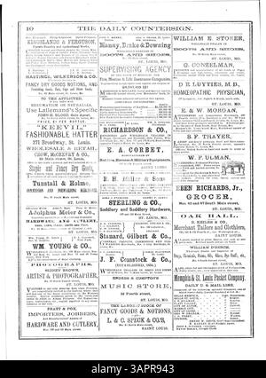 The Daily Countersign, volume 1, no 9, publié par la Missouri Historical Society, rapporte la charitable foire sanitaire du Mississippi, dirigée par le comité exécutif des dames et éditée par Anna C. Brackett. Banque D'Images