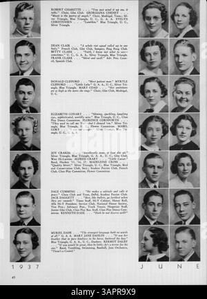 L'annuaire Hesperian 1937 de West High School recense les étudiants, les professeurs, les événements sportifs, les clubs et les activités de l'année scolaire 1936-1937/09. Banque D'Images