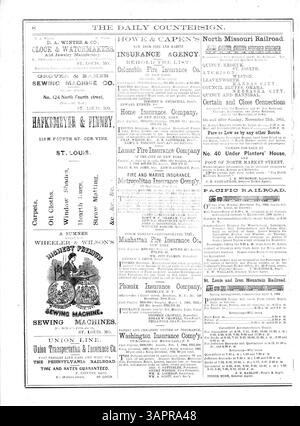 Ce numéro du Daily Countersign, publié par la Missouri Historical Society, rend compte des initiatives de la foire sanitaire du Mississippi, gérée par le comité exécutif des dames et éditée par Anna C. Brackett. Banque D'Images