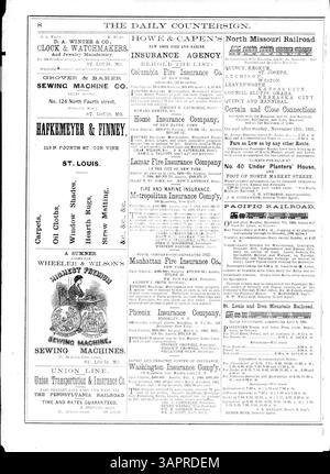 Volume 1, No 1 de 'Daily Countersign', une publication de la Missouri Historical Society présentant des informations sur la foire sanitaire du Mississippi. Le périodique a été édité par Anna C. Brackett et produit par le comité exécutif des dames. Banque D'Images