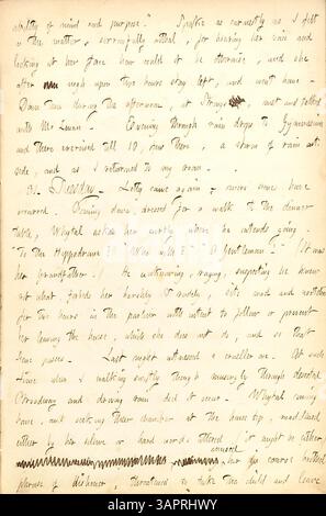 Dans cette entrée tirée des journaux intimes de Thomas Butler Gunn, datés du 30 au 31 mai 1853, Gunn commente le mariage troublé de Lotty et John Whytal. L’entrée reflète la tension émotionnelle et révèle des moments privés de leur relation, y compris les interactions de Lotty avec son mari et ses sorties sociales. Les observations de Gunn offrent un aperçu de la vie personnelle au milieu du XIXe siècle. Banque D'Images