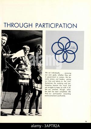 Le Robbinsdale High School Yearbook 1968, 'Robin '68', capture les élèves, les enseignants, les clubs, athlétisme, et événements de l'année scolaire 1967-1968. Il sert de registre de la vie académique et parascolaire à Robbinsdale High School. Banque D'Images