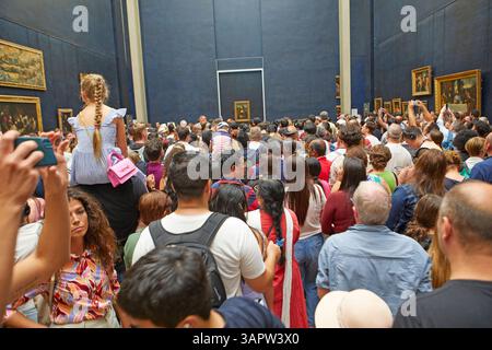 Peinture de Mona Lisa au musée du Louvre, Paris, France Banque D'Images
