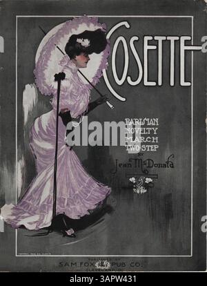 Cette publication comporte une publicité pleine page sur la couverture arrière avec un extrait musical de la chanson 'Lady Betty' de Will Duncan Lamborne, arrangée par R.B. Brewer. Banque D'Images