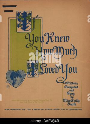 La couverture comprend un supplément musical du New York American and Journal, daté du 23 juillet 1905. La chanson est écrite, composée et chantée par Miss Emily Smith. Banque D'Images