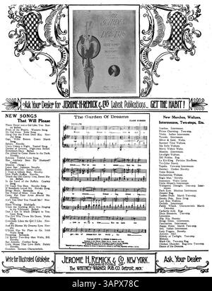Le deuxième exemplaire de Honey Dear comprend une musique d'Anita Owen, compositrice de Sweet Bunch of Daisies. Il contient également des publicités pour d'autres chansons et extraits musicaux, mettant en vedette des partitions américaines du début du XXe siècle. Banque D'Images
