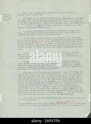 Ce document comprend les souvenirs de D.M. Frost de 1870 à 1900, offrant un regard intime sur ses expériences avec le général Robert E. Lee pendant la guerre de Sécession, offrant un aperçu personnel du caractère et des actions de Lee. Banque D'Images