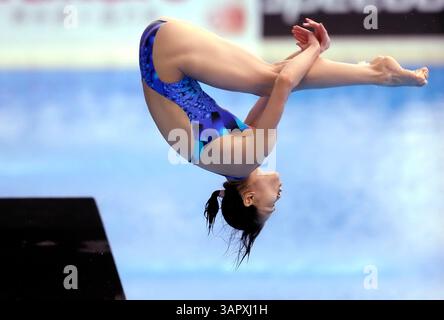 23 juil. 2011 ; Shanghai, CHINE ; Wu Minxia, de Chine, participe à la finale de tremplin féminin du 3 m au cours du huitième jour des 14e Championnats du monde de la FINA à l'Oriental Sports Center. (Crédit image : © Jianmin Liu/Osports via ZUMA Wire) Banque D'Images