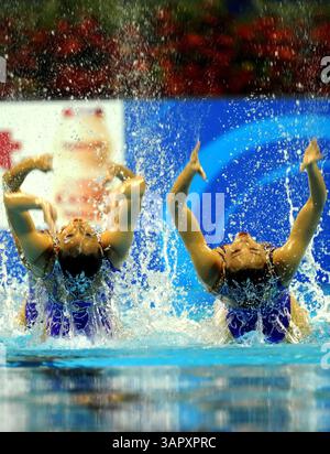 23 juil. 2011 ; Shanghai, CHINE ; L'équipe chinoise participe à la finale libre par équipe de natation synchronisée lors du huitième jour des 14e Championnats du monde FINA à l'Oriental Sports Center. (Crédit image : © Jianmin Liu/Osports via ZUMA Wire) Banque D'Images