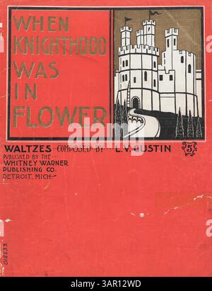 La couverture intérieure de cette partition pour When Knighthood Was in Flower comporte une publicité pour New Instrumental Music et un extrait musical de Dixie Girl, une chanson populaire de l'époque. Banque D'Images