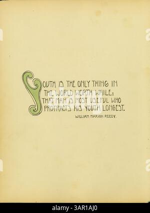 Une citation de William Marion Reedy dans l'édition de mai 1905 de *The Potter's Wheel*, volume 1, numéro 7, mettant en évidence des points de vue sur l'art et l'artisanat. Banque D'Images