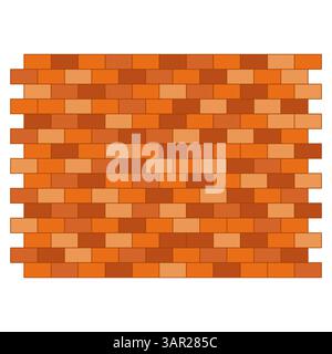 Motif brique orange. Structure brun rouge. Texture de mur sans couture. Fond de construction vectorielle. Illustration de Vecteur