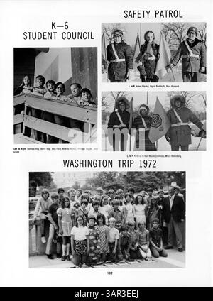 Le Breck Yearbook 1972-1973, intitulé Mustang, décrit les événements, les étudiants et les professeurs de l'année scolaire à l'école Breck dans le comté de Hennepin. Banque D'Images