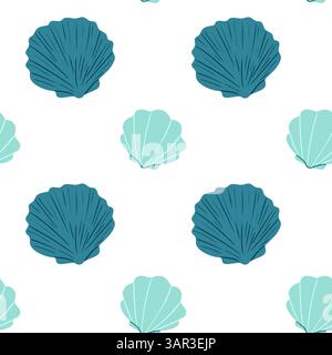 Conception colorée de motif de coquille sur fond blanc adapté à diverses utilisations Illustration de Vecteur