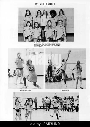 Le Breck Yearbook 1973, intitulé Mustang, sert de document historique pour l'année scolaire 1972-1973 et présente les étudiants, les professeurs, les événements scolaires et les faits saillants de l'athlétisme. Banque D'Images