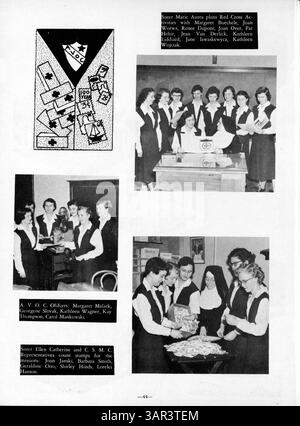 Cette édition 1955 de l'annuaire 'Paduan' du lycée Anthony documente les réalisations et les événements de l'année scolaire 1954-1955 mettant en vedette les élèves, les enseignants et l'athlétisme. Banque D'Images