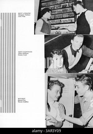 Cet annuaire, le Bloomington High Yearbook 1954, '54 Bloomington Bear, fournit un dossier complet des étudiants, des professeurs, des équipes sportives, des clubs et des activités qui ont défini l'année scolaire 1953-1954. Banque D'Images