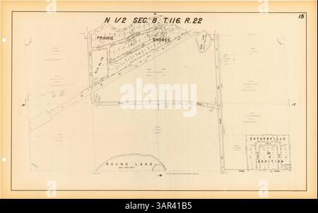 Cet atlas complet contient des cartes détaillées du village d'Eden Prairie, Minnesota, avec des informations sur la propriété, les lignes de coupe, les chemins de fer, et une carte index pour faciliter la navigation dans la région. Banque D'Images